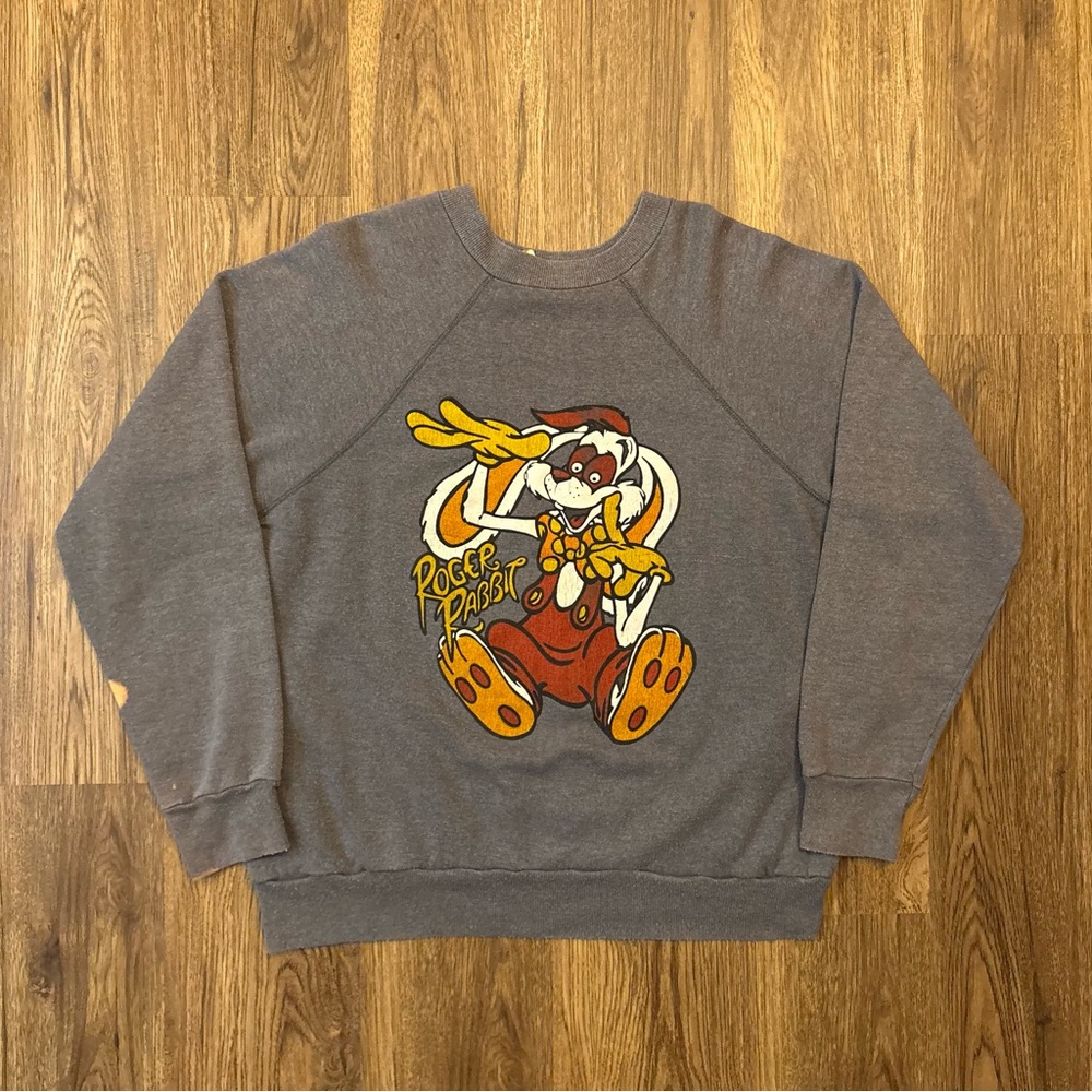 Vintage Charcoal Grey Roger Rabbit Tv Show crewneck sweatshirt